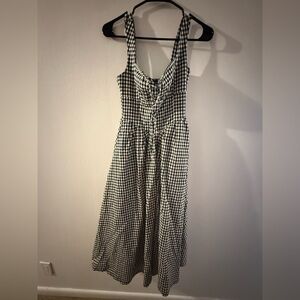 Avec Les Filles Black and White Checkered Dress